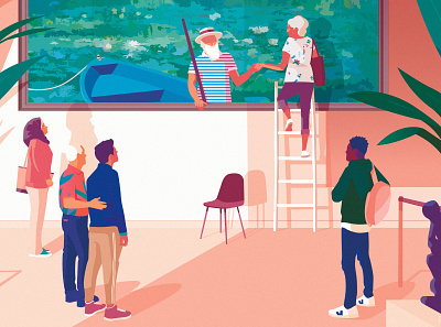 "Art, culture et Alzheimer" age alzheimer art artwork claudemonet digital illustration digitalart illustration illustrator monet museum old paint painting pop art