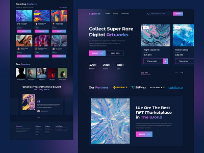 NFT Landing Page Website bitcoin cripto design ethereum gradient landing page nft nft landing page nft marketplace nfts token ui web design website