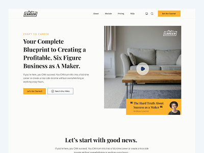 Craft to Career Landing page clean course craft design instructor landingpage pricing ui ux web web design website wood