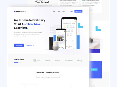 Avva Vision - Landing Page ai app artificial intelegence avva vision branding dashboard ui design illustration innovative landing page logo machine learning ml modern design ui ux ui