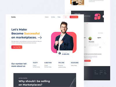 Sello Landing Page company design ecommerce landing page testimony trending ui ux ui web design website