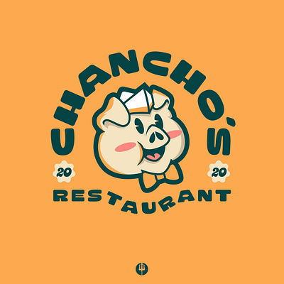 CHANCHO´S RESTAURANT design diseño de logo diseño plano illustration logo logo logodesign design logodesign design brand marca tipografía
