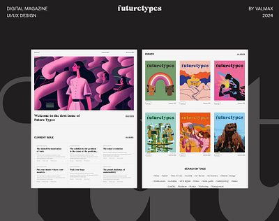 FutureTypes - web design for digital magazine animation bright colorful design digital digital magazine future graphic design illustration journal magazine motion graphics online ui uxui webdesign website