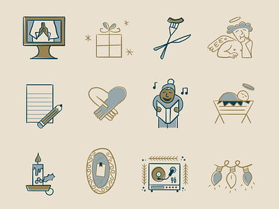 SPD Inspire Magazine | Holiday Illustrations 12 days of christmas angel candle celebration christmas design gift graphic design hand drawn icons illustration jesus love malley design music presents record sketch st. philip of the deacon vector