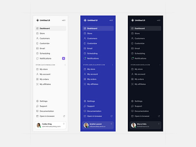 Minimal nav — Untitled UI dark mode light mode menu minimalism nav menu navigation side nav side navigation sidebar sidenav ui ui design user interface