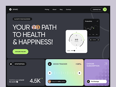 Sparc Website design interface product service startup ui ux web website