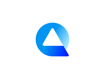Letter Q – Logo Concept // For SALE blue brand designer branding crypto design for sale geometric gradient graphic design grow icon inside letter q logo logo designer logotype mark shadow token triangle