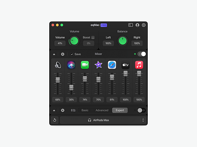 eqMac | System Audio processing app audio app audio processing audio tool equalizer app mac os app nativ app product design tool app visual identity
